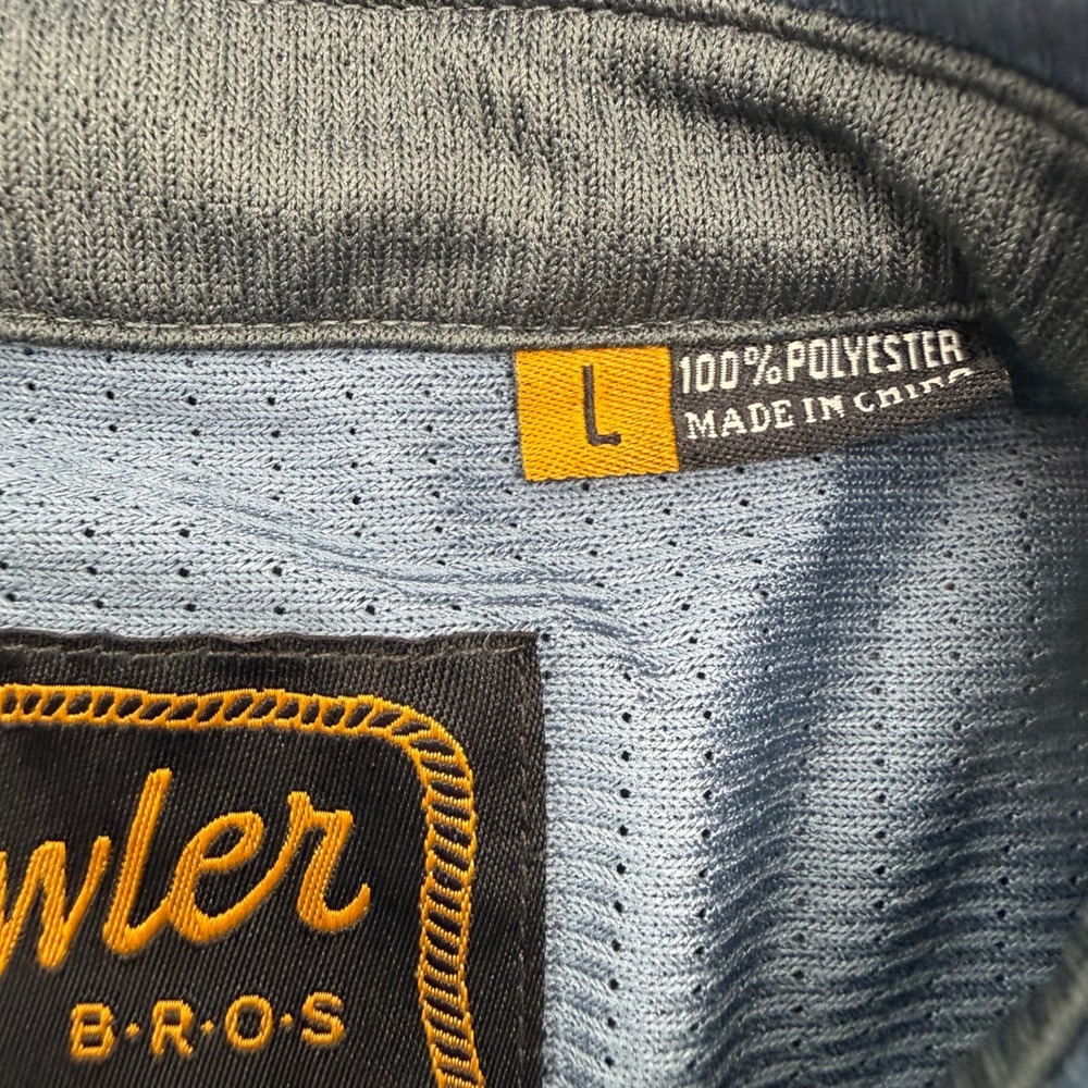 Howler Brothers Polo Men L Blue H Bar B Tech Western Yoke Snap Pocket - Picture 5 of 8